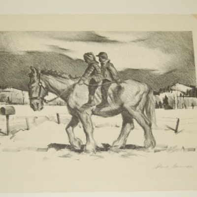 Rural Delivery by Paul Sample, 1948 Lithograph