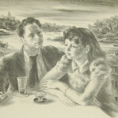 By the Lake by Robert Philipp, 1943 Lithograph
