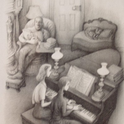 The Duet by Lucille Corcos, 1949 Lithograph