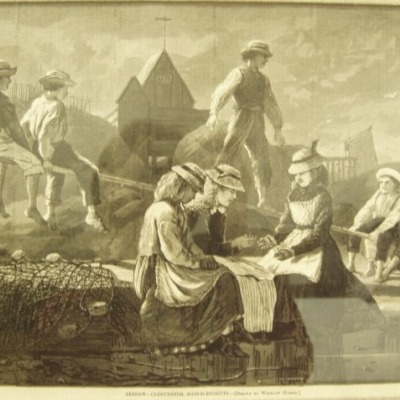 See Saw, Gloucester, Massachusetts by Winslow Homer; 1874 Wood Engraving