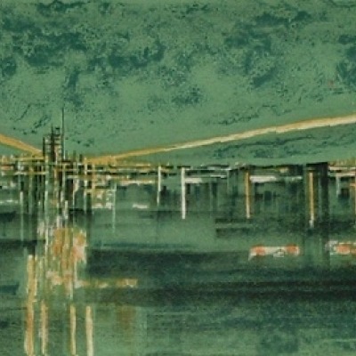 Richard A. Florsheim "Airport" color lithograph