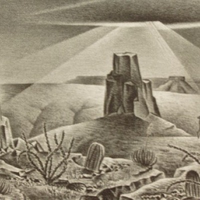 Desert Glare by Alexandre Hogue, Lithograph 1945