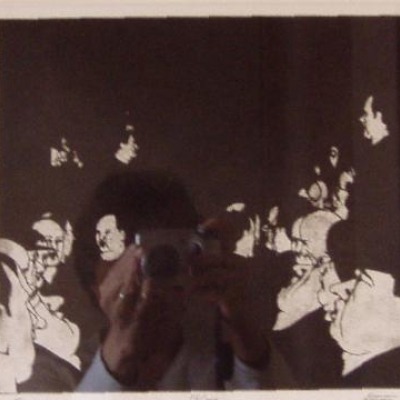 The Lobby by Art Hansen, Mezzotint 1972