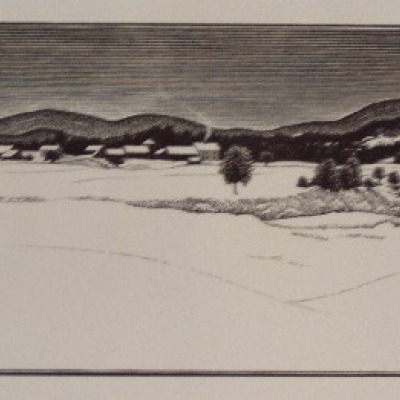 Mid-Winter by Asa Cheffetz, Wood Engraving 1949