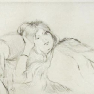 Jeune fille au repos by Berthe Morisot, Drypoint Etching 1887