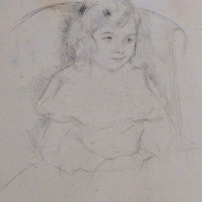 Sara Smiling by Mary Cassatt, 1844-1926; Etching, ca. 1904