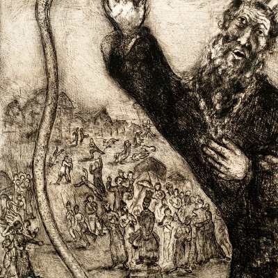 Marc Chagall, At God's Command aka Moses and the Serpent