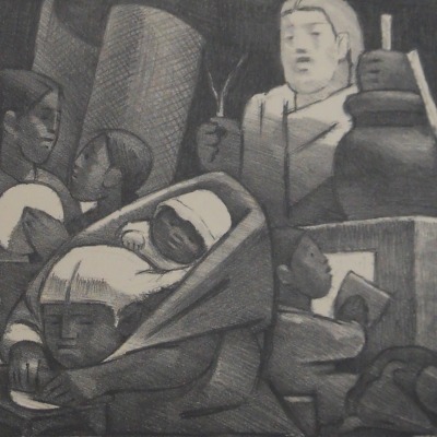 The Distaff Side by Jean Charlot, 1898-1979; AAA Lithograph 1951