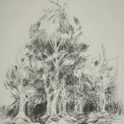 Evan Lindquist "Demon Woods" 1964 engraving