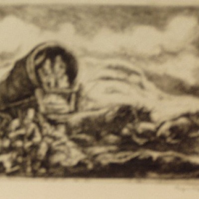 Pioneers Resting by Eugene Higgins, 1937 Etching