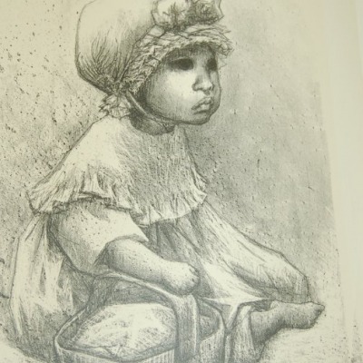 La Nina Con Canasta by Fanny Rabel, Lithograph 1971