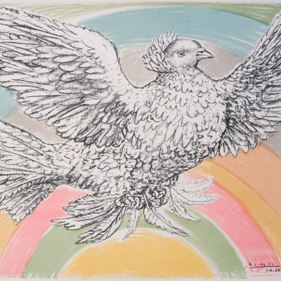 Columbe Volant à l’Arc-en-Ciel by Pablo Picasso, 1952 Lithograph