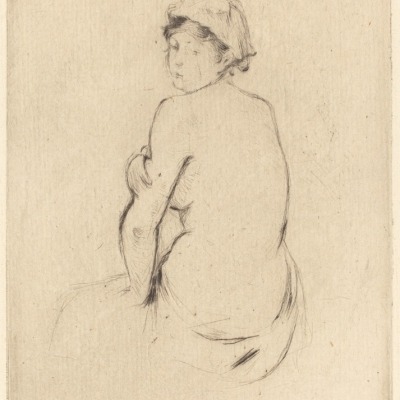 Femme Nu De Dos by Berthe Morisot,1889 Etching