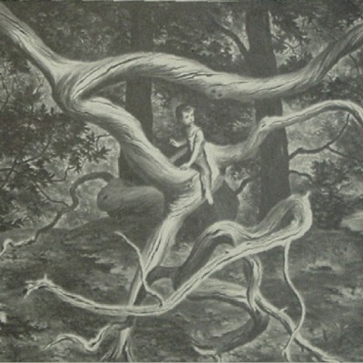Lawrence B. Smith "Forest Flight" 1949 lithograph