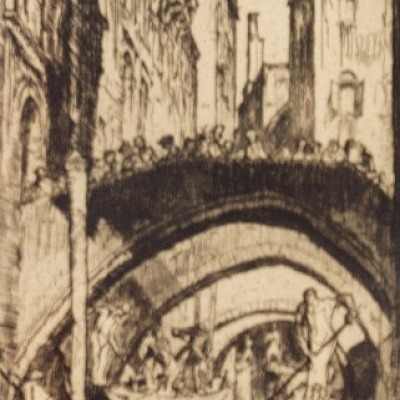 Venetian Canal by Frank Brangwyn, Etching 