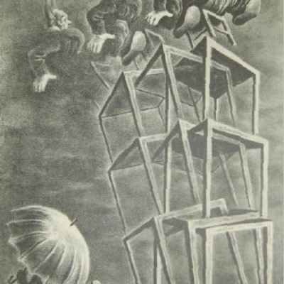 Equilibrium by Georges Schreiber, Lithograph 1950