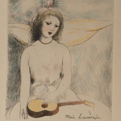 Girl with Mandolin by Marie Laurencin, Undated Etching