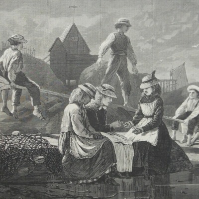 See Saw; Gloucester, Massachusetts by Winslow Homer, 1836-1910; Wood Engraving, 1874