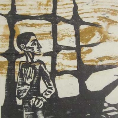 Norman Petersen; Impression from Kairos of Joyce's Ulysses; Woodcut 1952