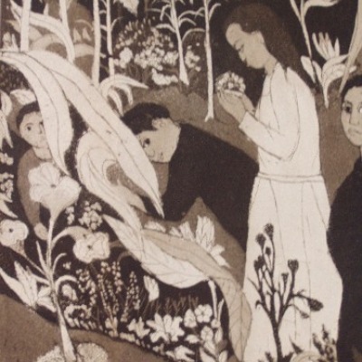 The Garden Ode by Jack Bilander, 1965 Etching	