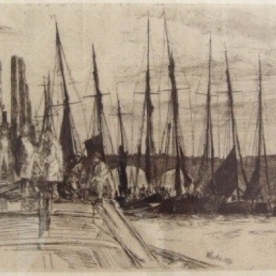 Billingsgate by James McNeil Whistler, Etching 1859