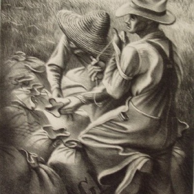 Missouri Wheat Farmers by Joe Jones, 1938 Lithograph