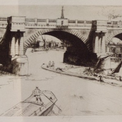 Waterloo Bridge (Bermondsey, London) by John W. J. Winkler, 1927-8 Etching