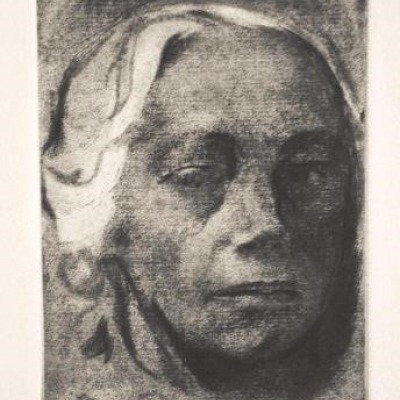 Self Portrait by Kathe Kollwitz, Etching 1912