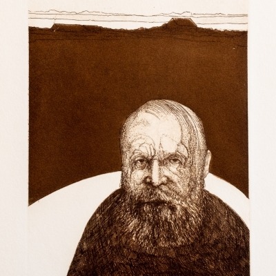 Ronald Kowalski, Cape Cod Personage; Etching 1972