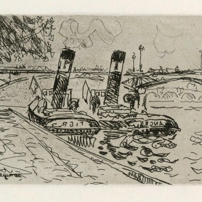 Le Pont des Arts by Paul Signac, 1927 Etching