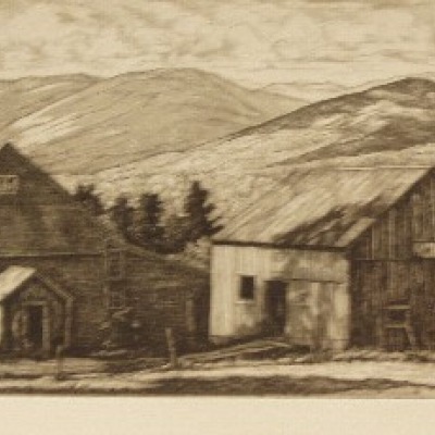 Summer Shadows by Luigi Lucioni, 1946 Etching