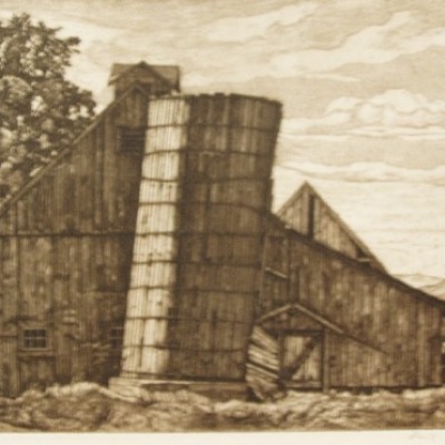 On A Vermont Highway by Luigi Lucioni, 1963 Etching