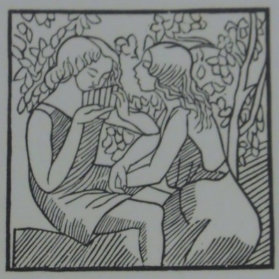 Daphne and Chloe by Aristide Mailol, 1861-1944; Woodcut, 1937