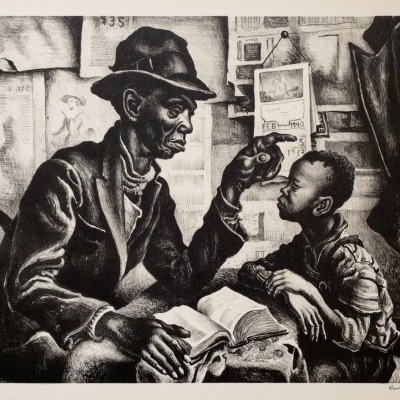 Instruction by Thomas Hart Benton, Lithograph 1942 