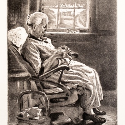 Joseph Margulies; New England Granny; Etching 1972