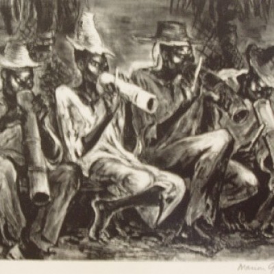 Haitian Musicians by Marion Greenwood, 1953 Lithograph