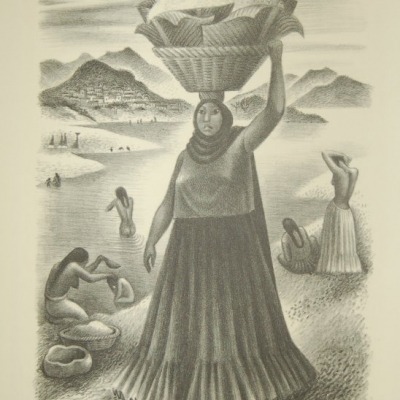 Tehuantepec River by Miguel Covarrubias, 1951 Lithograph
