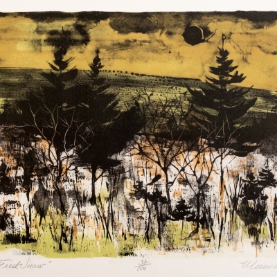 John Muench; First Snow; lithograph 1972