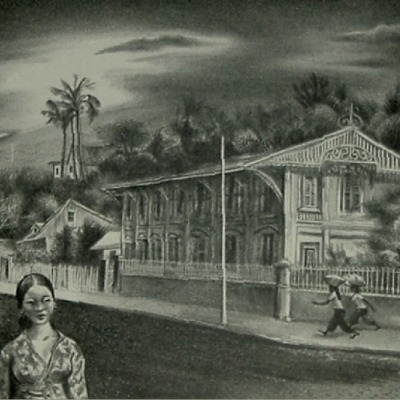 Aaron Bohrod "Noumea" lithograph