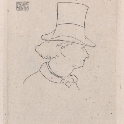 Portrait of Baudelaire by Edouard Manet,1862 Etching