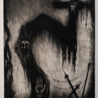 Saturday Came on Easter by Peter Johnson, undated Aquatint Engraving