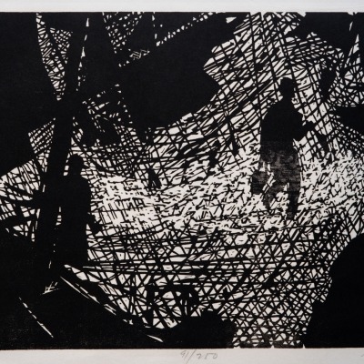 The Nets by Seong Moy,1963 Woodcut