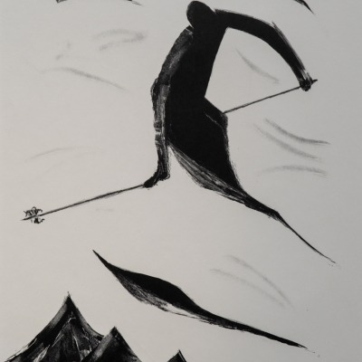 Ski Bird by Doris Klein, 1965 Lithograph