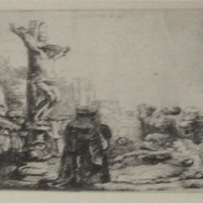 The Crucifixion by Rembrandt Van Rijn, Etching 1634