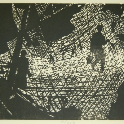 The Nets by Seong Moy, Woodcut 1963