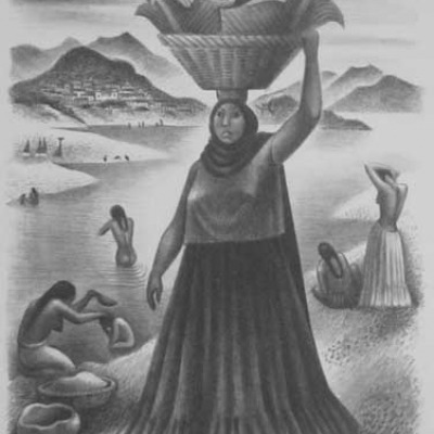 Miguel Covarrubias; Tehuantepec River; Lithograph 1951