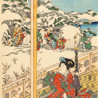 Kuniteru Utagawa, That Familiar Figure with Snow 