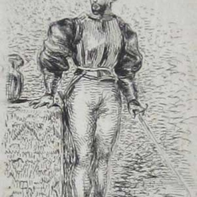 Eugene Delacroix; The Man of the Army at the Time of Francis I; Etching