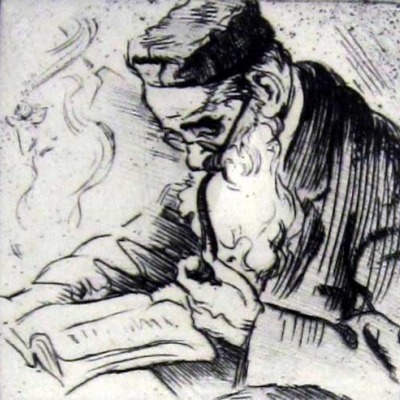 Joseph Margulies; The Last of the Patriarchs; Etching