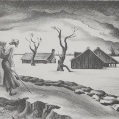 Flood by Thomas Hart Benton, Lithograph 1937
